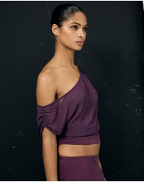Lover - Mira Jersey And Georgette Asymmetric Top