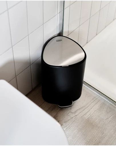 Joseph Joseph - EasyStore™ 5L Matt Black Bathroom Pedal Bin