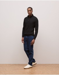 Trenery - Merino Half Zip in Black