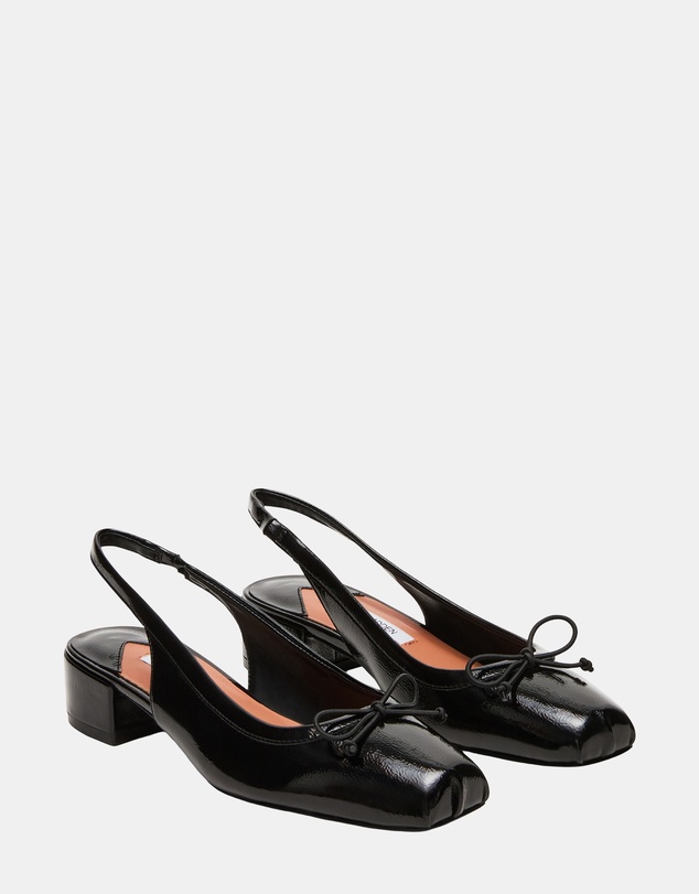 Steve Madden - Loved Black Crinkle Patent Heels
