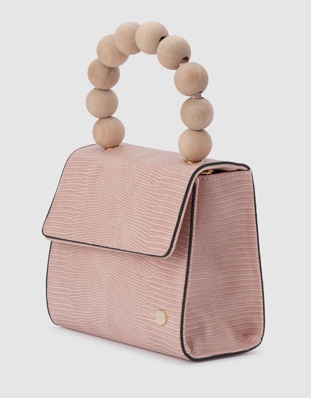 Olga Berg - Caylee Wood Bead Handle Bag