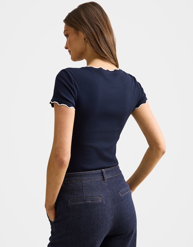 Forever New - Rebecca Scallop Trim T-Shirt