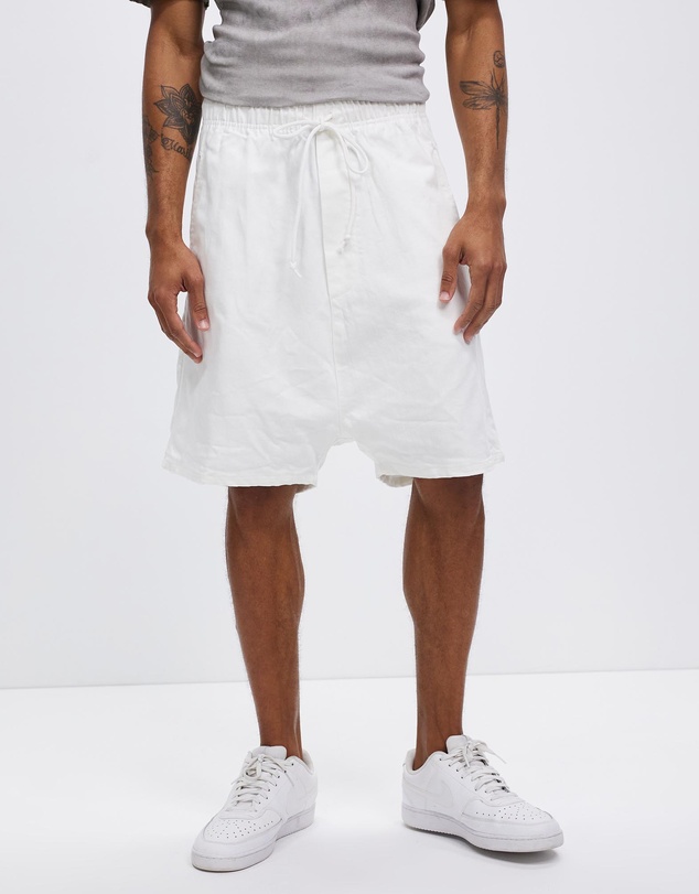 Surrounded By Ghosts - The Garnet Coated Denim Drawstring Shorts