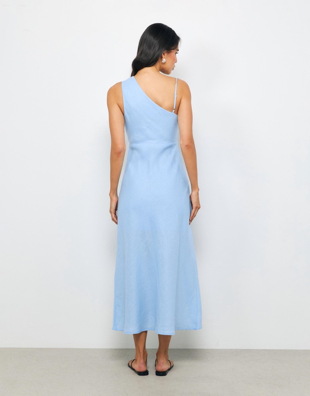 AERE - Gigi Beaded Linen Midi Dress
