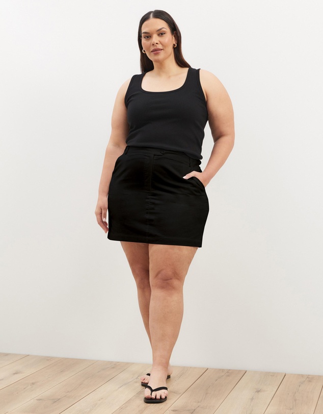 Atmos&Here Curvy - Elsa Linen Blend Mini Skirt