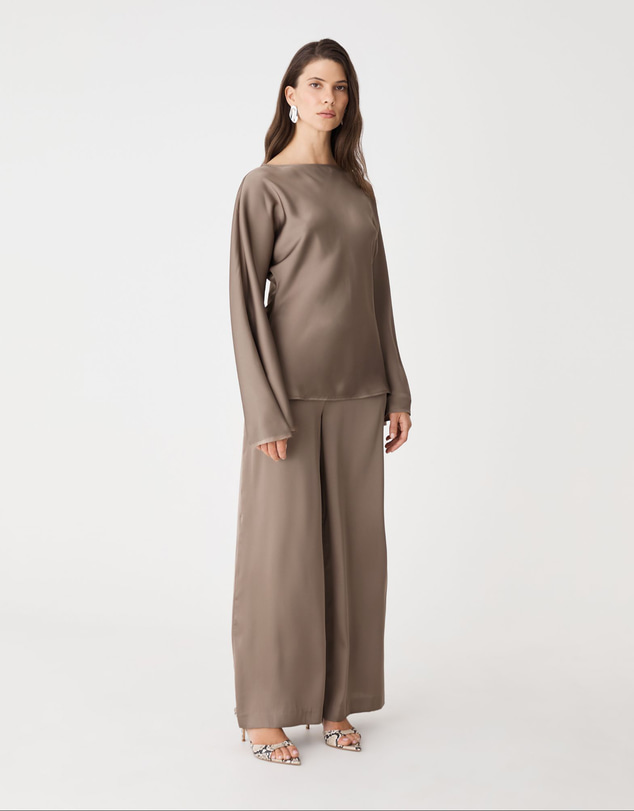 Forcast - Asma Satin Bias Top
