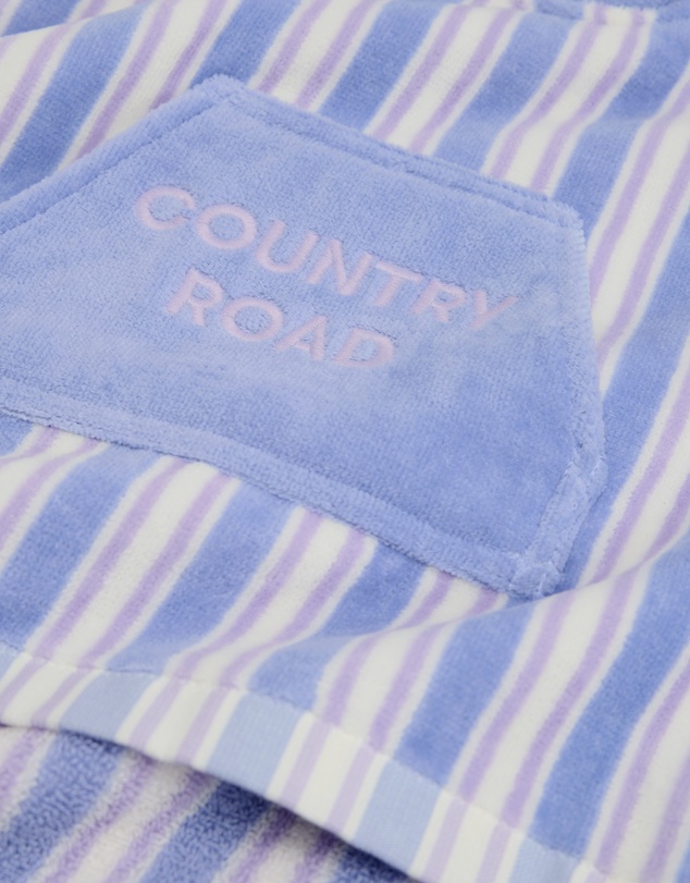 Country Road - Cotton Stripe Logo Poncho