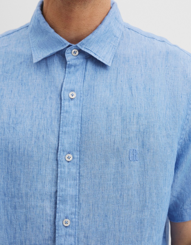 Country Road - Regular Fit Organically Grown Delave Linen Short Sleeve Shirt