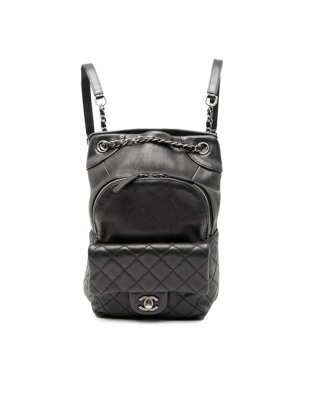 Pre-Loved by Azura Reborn - Pre-Loved Small CC Calfskin Drawstring Flap Backpack