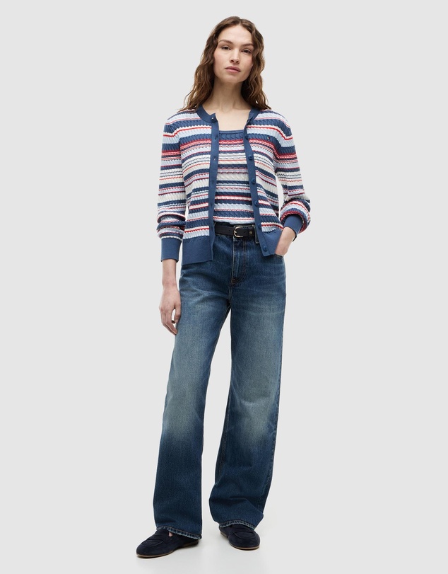 Tommy Hilfiger - Cotton Cable Fine Gauge Long Sleeve Crew Neck Cardigan