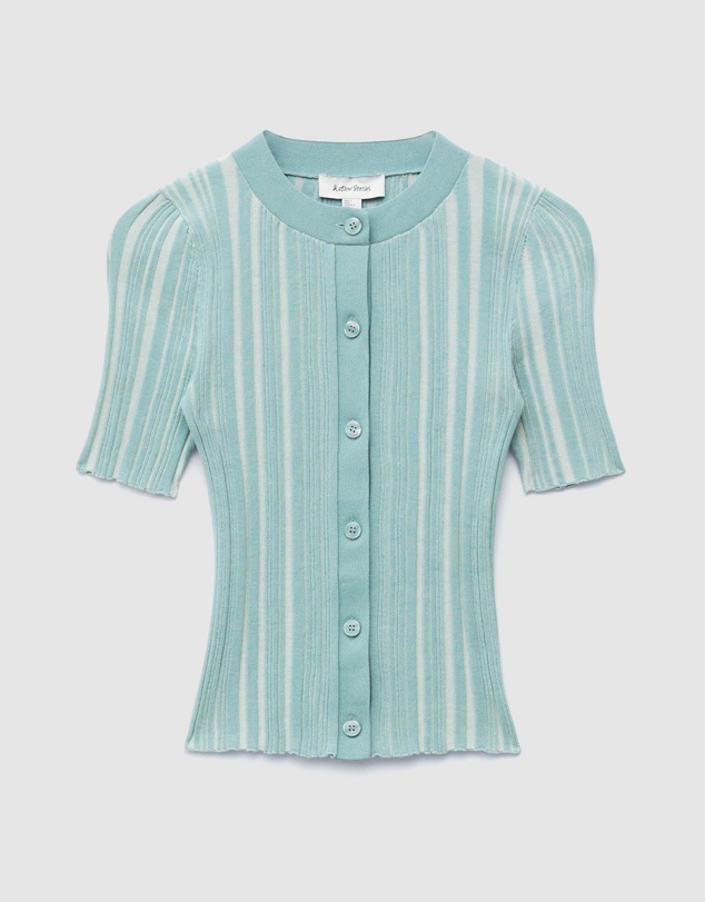 & Other Stories - Short-Sleeve Rib-Knit Cardigan