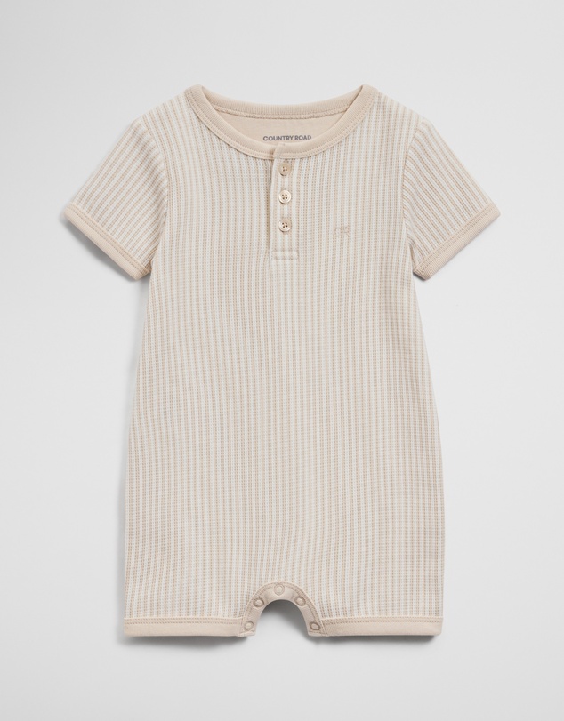 Country Road - Short Sleeve Waffle Romper