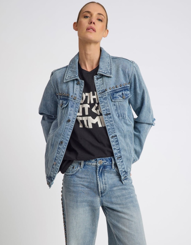 ONE TEASPOON - 25th Anniversary Trucker Studded Denim Jacket - Salty Dog
