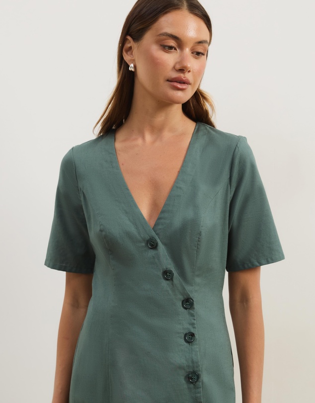 Atmos&Here - Alice Asymmetric Wrap Midi Dress