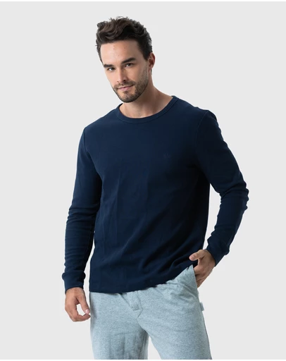 Coast Clothing - Mens Navy Waffle Top