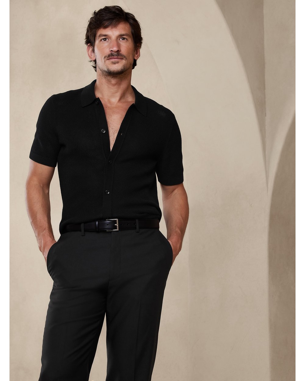 banana republic fitted pima polo