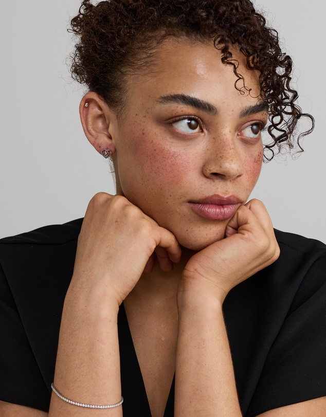 Michael Hill - Heart Infinitas Earring with 0.12 Carat TW of Diamonds in Sterling Silver
