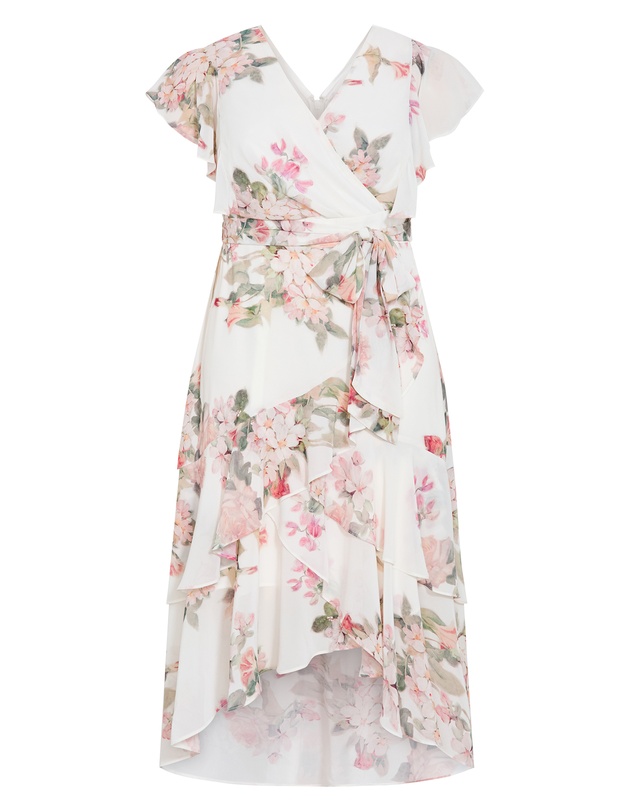 City Chic - Plus size Demure Floral Maxi Dress - ivory