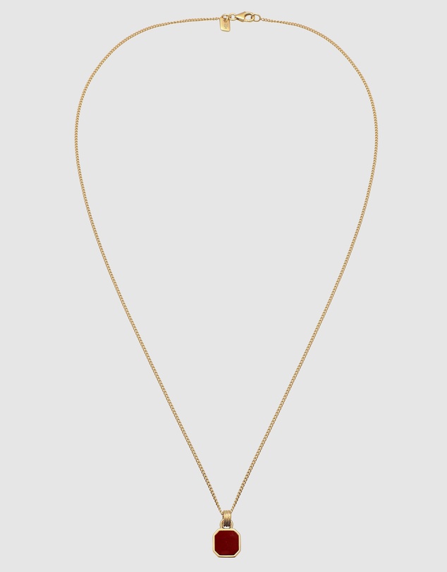 Kuzzoi - ICONIC EXCLUSIVE - Enamel Octagon Pendant Necklace in Gold-Plated 925 Silver