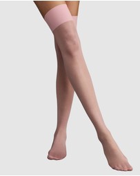 High Heel Jungle - Lucy Sheer Thigh Socks-Pink