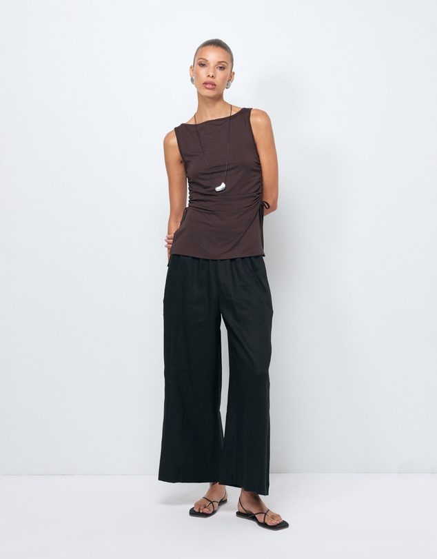 AERE - Tori Cropped Linen Pants