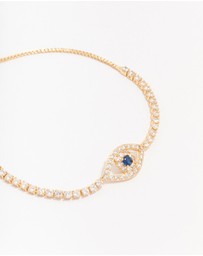 Lovisa - Gold Plated Brass Crystal Large Evil Eye Bracelet