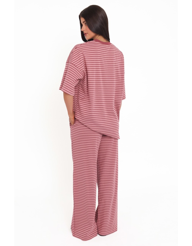 Petal & Pup - Wilda Knit Pant - Pink Red Stripe