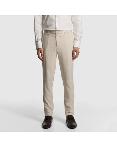yd. - Carter Stretch Linen Blend Slim Tapered Dress Pant