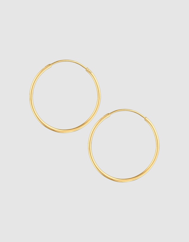 Elli Jewelry - Minimalist Hoop Earrings in Gold-Plated 925 Silver
