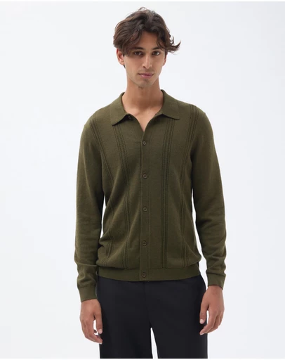 AERE - Silk Blend Textured Knit Shirt