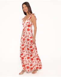 Petal & Pup - Enala Maxi Dress - Red Floral