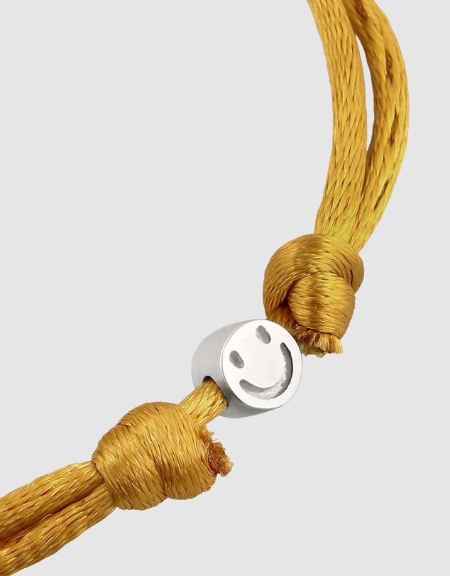 Elli Jewelry - Heart Charm Yellow Satin Bracelet