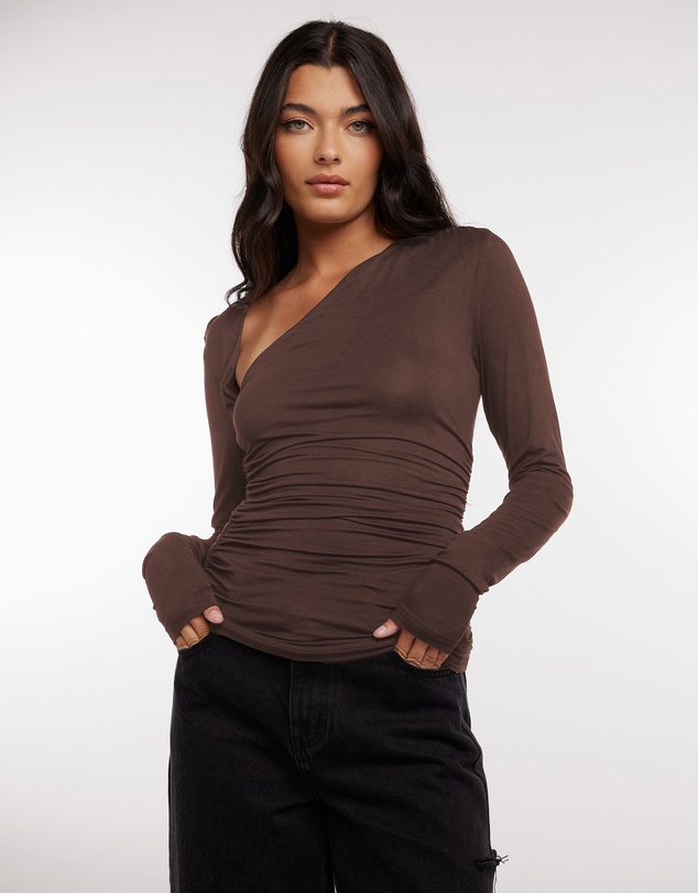 Dazie - Love More Asymmetric Long Sleeve T-Shirt