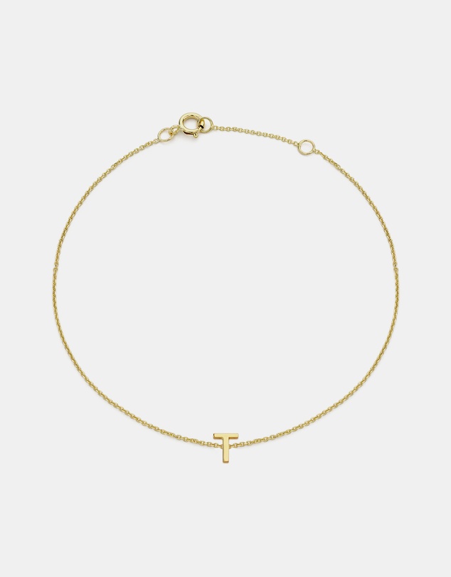 Zoe Olivia - 9K Gold Initial T Bracelet