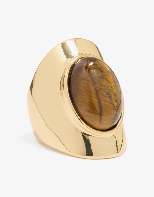 Lovisa - Gold Plated Tiger's Eye Oval Ring