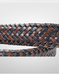 DENTS - Woven Leather Belt with Satin Nickel Buckle