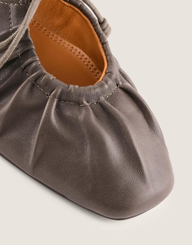 Shelly Shen - Logan Casual Flats Olive Leather