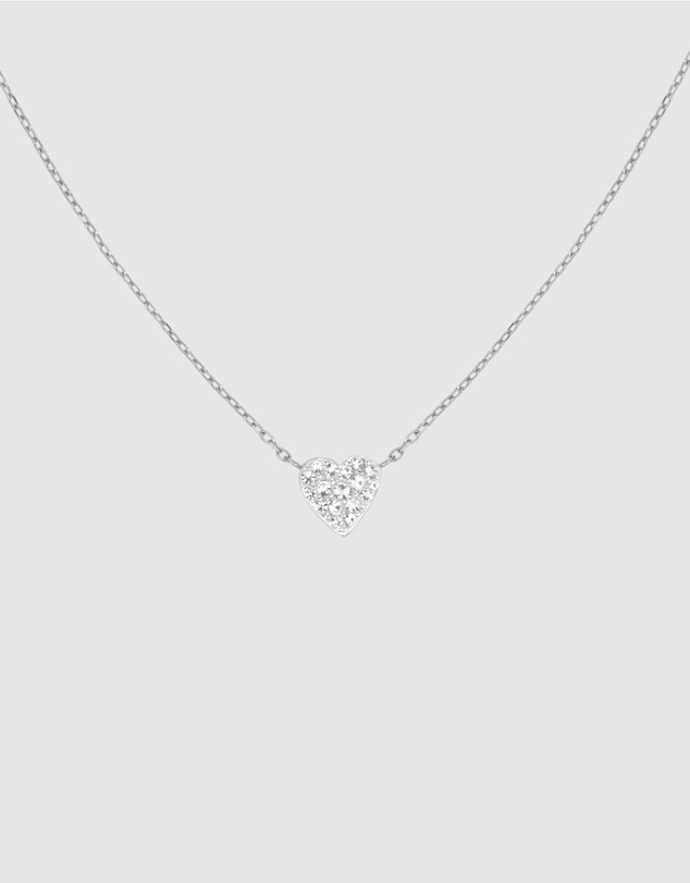 Rosefield - Pavé Heart Silver-Tone Necklace