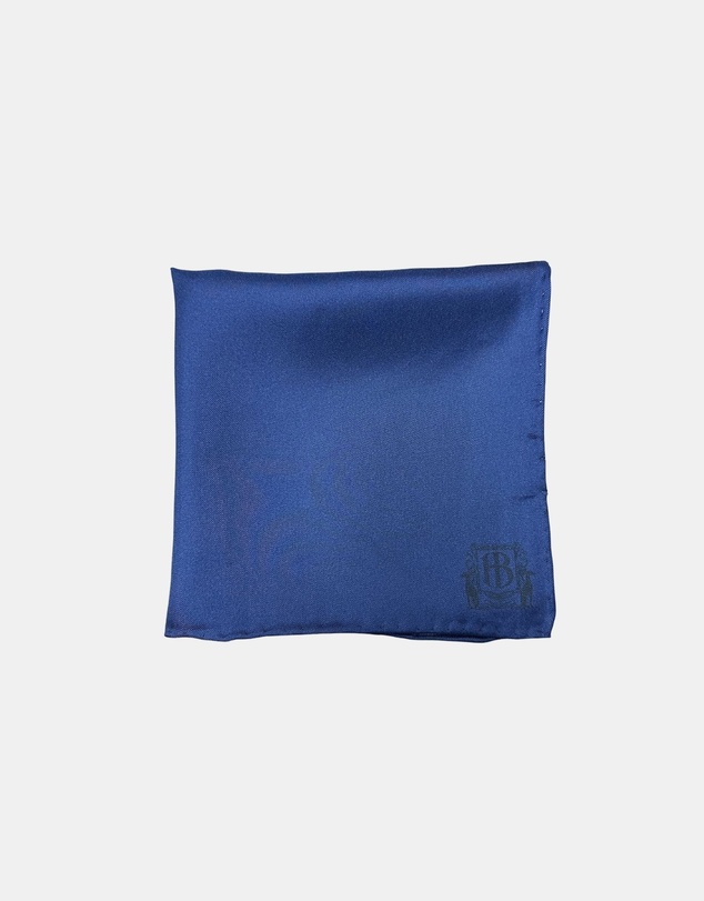 Henry Bucks - HENRY Bucks Plain Crest Pocket Square NAVY