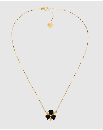 Furla - Flora Gold-Tone & Black Enamel Necklace