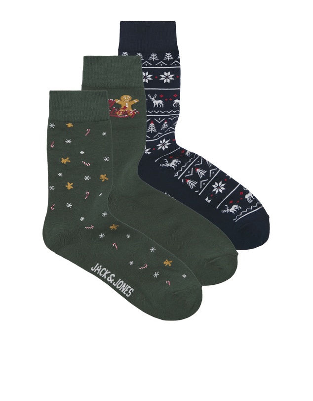 Jack & Jones - 3-Pack Xmas Gingerbread Socks