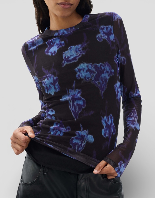 rag & bone - Yana Printed Mesh Long Sleeve Tee