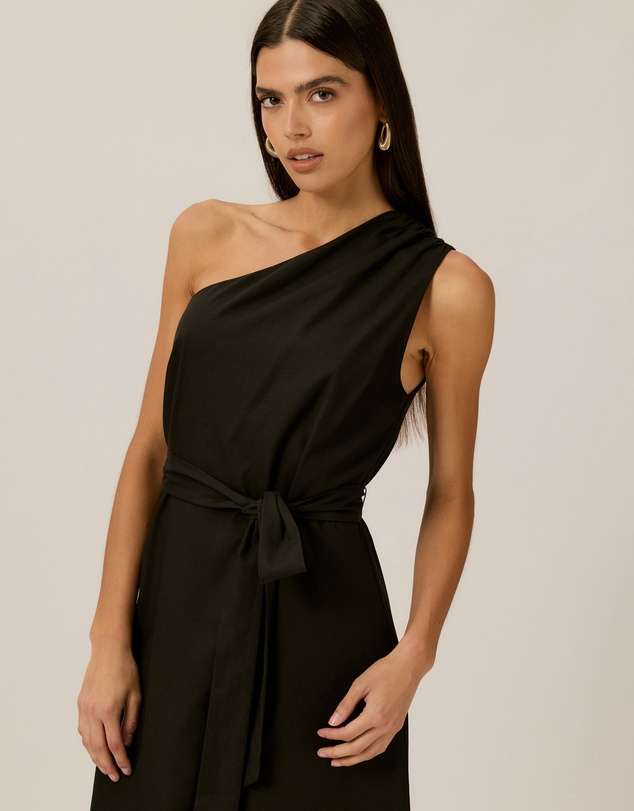 Tussah - Olive One Shoulder Midi Dress
