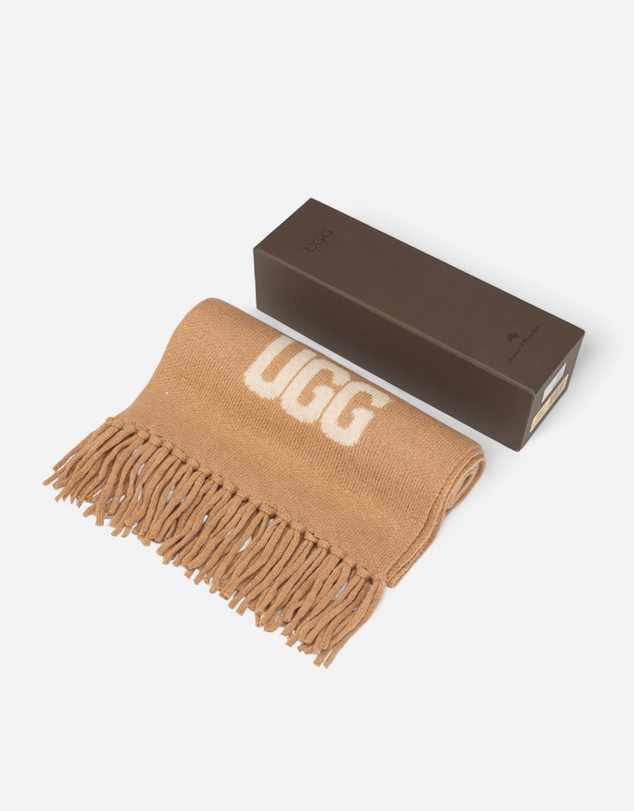 Ozwear Connection Uggs - Ugg Logo Cashmere Aus Wool Woven Scarf