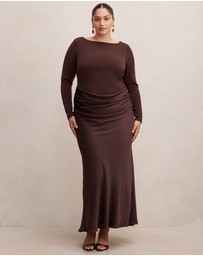 Forever New Curve - Briella Curve Boat Neck Draped Maxi Dress
