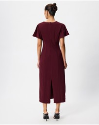 Tussah - Isabella Flutter Sleeve Crepe Midi Dress
