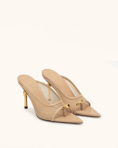 JW PEI - Noemi Pointed-Toe Mesh Mule Heels