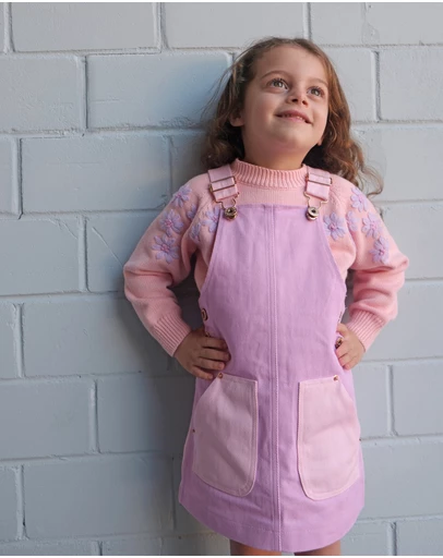 WITH LOVE FOR KIDS - Hazel Denim Pinafore Dress - Babies - Kids