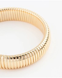 Lovisa - Gold Plated Wide Ribbed Bangle