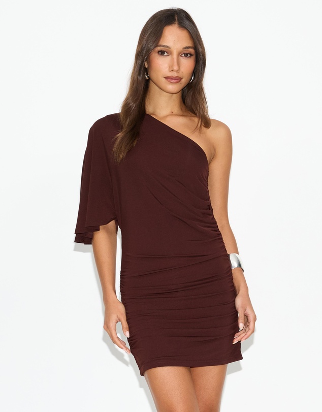 Dazie - Versailles One Shoulder Batwing Mini Dress